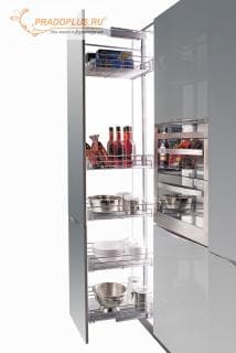 Выдвижной шкаф-колонна Stella, 5 полок-сеток, для ширины корпуса 400мм, H=1970-2270мм
