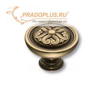 BU 009.50.12 (Large knob flower 12 Ручка кнопка классика, античная бронза)