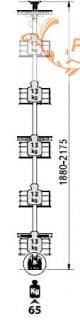 Колонна выдвижная в базу 450, h= 1880-2175 Soft-Close, 5 корзин с дном из МДФ