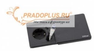 Блок розеток Square 80 с QI-зарядкой (1*VDE + 1*RJ45-вытаск. + USB Charger), черный