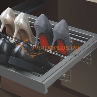 Полка для обуви для внутренней ширины базы 664-684мм с доводчиком, серый жемчуг